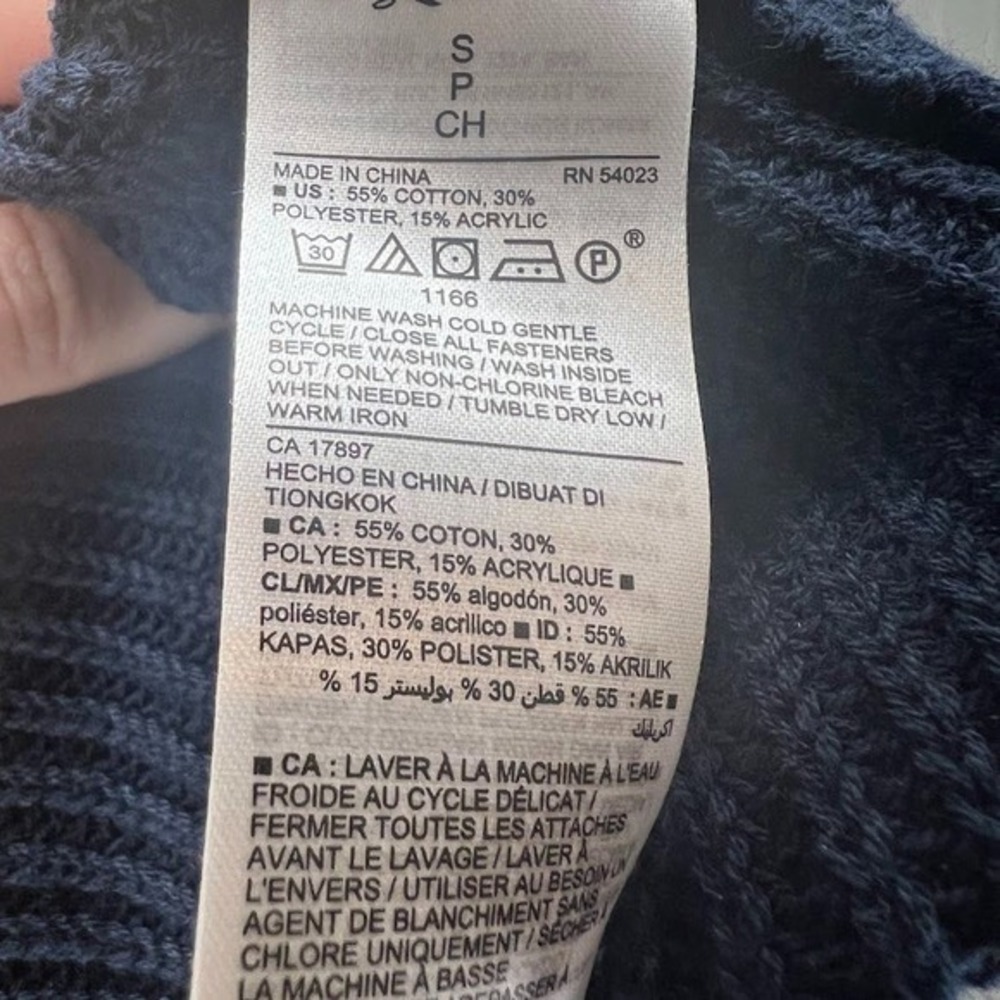 Old Navy Sweater Navy Blue Hippie Grunge Fairy Cozy Comfy‎ Beachy Knit Lace NWT - Picture 8 of 11